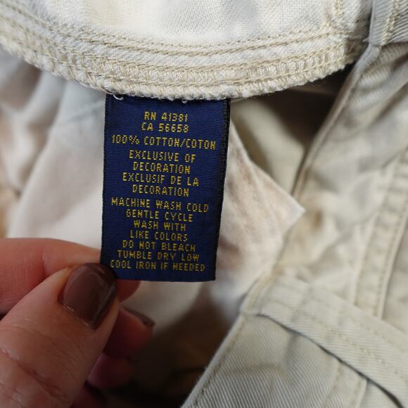 Polo Ralph Lauren Shorts Womens 2 Khaki Chino 4" Tan Preppy Pony Chino Golf - Picture 7 of 8